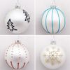 Set De 4 Bolas De Navidad Plateadas 8cm Bolas De Adornos De Árbol De Navidad Blanco