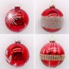 Set De 4 Bolas De Navidad Plateadas 8cm Bolas De Adornos De Árbol De Navidad Rojo Nieve