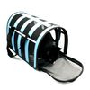 Bolsa Transporte Alfombrilla Extraíble Malla Transpirable Perros Gatos Correa Azul 34*24*24cm