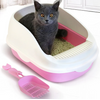 Arenero Grande Gatos Abierto Pala Bandeja Arena Baño Caja Arena Gatitos Rosa 56x39x26cm