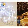 Cortina De Luces Solar Tira De Luces Led Transparente Exterior Ip44 3mx1.2m Blanco