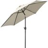 Sombrilla Parasol Reclinable Para Jardín Patio Terraza Playa Piscina Con Manivela Protector Uv 2.7x2.35m Aluminio Negro