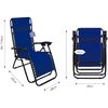 Silla Gravedad Cero Silla De Patio Reclinable Tumbona Plegable De Descanso Ajustable Con Reposacabezas Azul