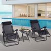 Silla Gravedad Cero Silla De Patio Reclinable Tumbona Plegable De Descanso Ajustable Con Reposacabezas Gris Oscuro