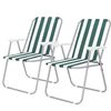 Pack De 2 Sillas De Playa Plegable Silla De Jardín Portátil Para Camping Playa Y Piscina 74x52x38cm Verde