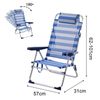 Silla De Playa Plegable Y Reclinable Con Cojín De 5 Posiciones 57x31x62/101cm Raya Azul