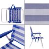 Silla De Playa Plegable Fija Plegable De Aluminio 52x38x84cm Turquesa