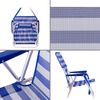 Pack De 2 Sillas Playa Fijas De Asiento Bajo De Aluminio Silla Plegable De 48x23x70cm Raya Azul