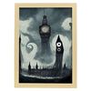 Lámina Big Ben Generoso Al Estilo De T Burton Ilustraciones De Monumentos Ciudades Paises Inspiradas En Arte Gótico Y Oscuro Diseño Y Decoración De Interioresa3 Marco Madera Nacnic