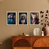 Set De 4 Posters Sofisticado En Estilo Fotografía A Todo Color Divertidas Ilustraciones Realistas De Animales Con Ropa Humana Diseño Y Decoración De Interiores A3 Marcos Madera Clara Nacnic