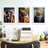 Set De 3 Posters Abrigos En Estilo Fotografía A Todo Color Divertidas Ilustraciones Realistas De Animales Con Ropa Humana Diseño Y Decoración De Interiores A4 Marcos Negros Nacnic