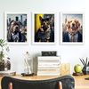 Set De 3 Posters Oficina En Estilo Fotografía A Todo Color Divertidas Ilustraciones Realistas De Animales Con Ropa Humana Diseño Y Decoración De Interiores A3 Marcos Negros Nacnic