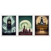 Burton Style Illustrations Of Monuments And Cities Inspired By Burtons Dark And Goth Art Interior Design And Decoration Set Collection 9 Nacnic