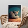 Poster De Zorro Fennec En Estilo Precisionismo Ilustraciones Infantiles A Todo Color De Animalitos Durmiendo Interiorismo Y Decoración A4 Marcos Blancos Nacnic