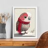 Poster De Loro En Estilo Acuarela Ilustraciones Infantiles A Todo Color De Animalitos Bebé Con Ropa Roja Interiorismo Y Decoración A3 Marcos Blancos Nacnic