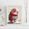 Poster De Loro En Estilo Acuarela Ilustraciones Infantiles A Todo Color De Animalitos Bebé Con Ropa Roja Interiorismo Y Decoración A3 Marcos Blancos Nacnic