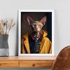 Poster De Peterbald En Estilo De Fotografía A Todo Color Divertidas Ilustraciones Realistas De Animales Con Ropa Humana Interiorismo Y Decoración A4 Marcos Blancos Nacnic