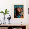 Un Perro Tipo Chesapeake Bay Retriever Vestido Con Estampados De Arte De Pared Estético Para El Diseño De Dormitorio O Sala De Estar Nacnic