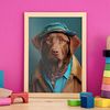 Un Perro Tipo Chesapeake Bay Retriever Vestido Con Estampados De Arte De Pared Estético Para El Diseño De Dormitorio O Sala De Estar Nacnic