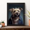 Poster De Terrier Fronterizo En Estilo De Fotografía A Todo Color Divertidas Ilustraciones Realistas De Animales Con Ropa Humana Interiorismo Y Decoración A3 Marcos Negros Nacnic