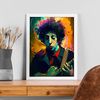 Poster De Bob Dylan En Estilo Retrato A Todo Color Ilustraciones Y Caricaturas De Músicos Y Artistas Famosos Diseño Y Decoración De Interiores A3 Marcos Blancos Nacnic