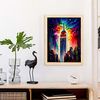 Poster De Empire State En Estilo Pintura Al Óleo Ilustraciones De Monumentos Y Ciudades En Estilo Fotográfico A Todo Color Diseño Y Decoración De Interiores A4 Marcos Madera Nacnic