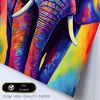 Abstract Smiling Elephant In Lisa Fran Style_2 Aesthetic Wall Art Prints For Bedroom Or Living Room Design Nacnic