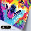Abstract Smiling Coyote In Lisa Fran Style Aesthetic Wall Art Prints For Bedroom Or Living Room Design Nacnic