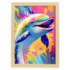 Abstract Smiling Dolphin In Lisa Fran Style_1 Aesthetic Wall Art Prints For Bedroom Or Living Room Design Nacnic