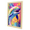 Abstract Smiling Dolphin In Lisa Fran Style_1 Aesthetic Wall Art Prints For Bedroom Or Living Room Design Nacnic