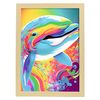 Abstract Smiling Dolphin In Lisa Fran Style_2 Aesthetic Wall Art Prints For Bedroom Or Living Room Design Nacnic