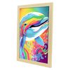 Abstract Smiling Dolphin In Lisa Fran Style_2 Aesthetic Wall Art Prints For Bedroom Or Living Room Design Nacnic