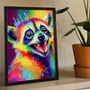 Abstract Smiling Lemur In Lisa Fran Style Aesthetic Wall Art Prints For Bedroom Or Living Room Design Nacnic