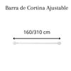 Barra De Cortina Extensible Acomoda Textil Remate Bola. (160x310, Blanco)