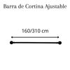 Barra De Cortina Extensible Acomoda Textil Remate Bola. (160x310, Negro)