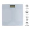 Acomoda Textil - Báscula Digital De Baño Cuadrada Con Pantalla Lcd. Báscula De Cristal Con Encendido A Presión, Peso Resistente Con Capacidad De Carga Hasta 180 Kg. (blanco, 26x26 Cm)