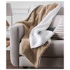 Acomoda Textil – Manta De Sedalina Con Borreguito Extra Suave Para Invierno. Manta Cálida, Ligera Y Transpirable Para Cama. Mantita Lisa Reversible De Sofá, Sillón Y Viaje. (beige, 130x160 Cm)