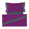 Juego De Sábanas Liso Aplique Morado Donegal Cama 105cm