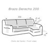 Funda Chaiselongue Acolchada Reversible 200 Brazo Derecho Spirit Gris Claro