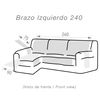 Funda Chaiselongue Acolchada Reversible 240 Brazo Izquierdo Spirit Azul Claro