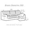 Funda Chaiselongue Acolchada Reversible 280 Brazo Derecho Spirit Azul