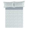 Juego De Sábanas 100% Algodón   Góndola Aqua Cama 150cm + 2 Almohadas Donegal Collections