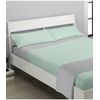 Juego De Sábanas Algodón Combinado   Mery Aqua Cama 180cm + 2 Almohadas Donegal Collections