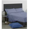 Juego De Sábanas Algodón Combinado   Liso Jaspeado Azul Cama 160cm + 2 Almohadas Donegal Collections