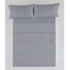 Juego De Sábanas Algodón Combinado   Liso Jaspeado Gris Cama 160cm + 2 Almohadas Donegal Collections