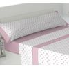 Juego De Sábanas Tres Piezas Invierno Franela Bombas Cama De 90 Cm Rosa