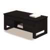 Hogar24 Es - Sena-mesa Centro Elevable Madera Maciza Natural, Negro 100x50x47cm