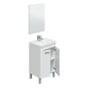 Mueble De Lavabo Con 2 Puertas Y Espejo, Color Blanco, Medidas: 50 X 80 X 40 Cm