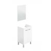 Mueble De Lavabo Con 2 Puertas Y Espejo, Color Blanco, Medidas: 50 X 80 X 40 Cm