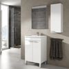 Mueble De Lavabo Con 2 Puertas Y Espejo, Color Blanco, Medidas: 50 X 80 X 40 Cm